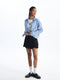 Women's Waist Zipper Plain Skirt with Shorts